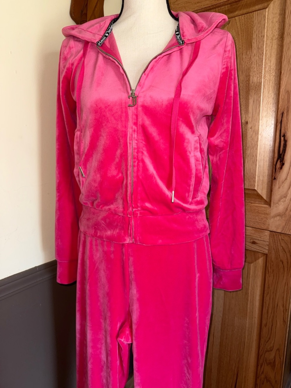 Juicy Couture Hot Pink Velour Track Jogger Set